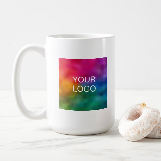 Upload Your Logo Here Elegant Modern Promotional Coffee Mug (With Donut)