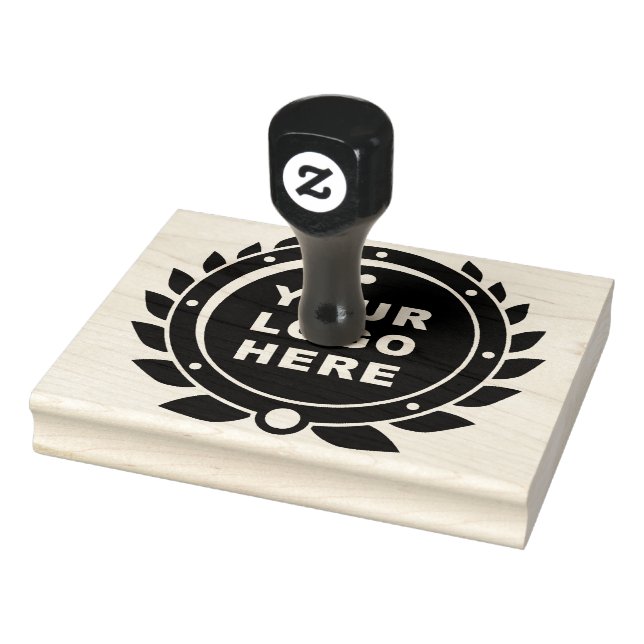 Upload Your Logo, Large Round Business Logo Rubber Rubber Stamp (Stamp)
