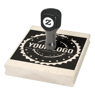 Upload Your Logo, Large Round Business Logo Rubber Stamp