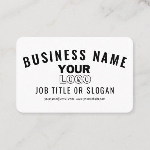 Upload Your Logo Modern White & Black (editable) Business Card