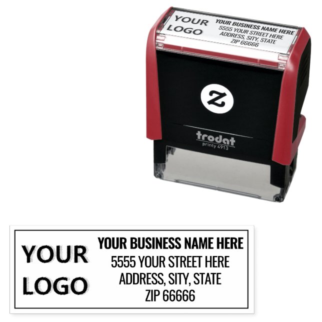 Upload Your Logo or Photo Address Stamp Example (In Situ)