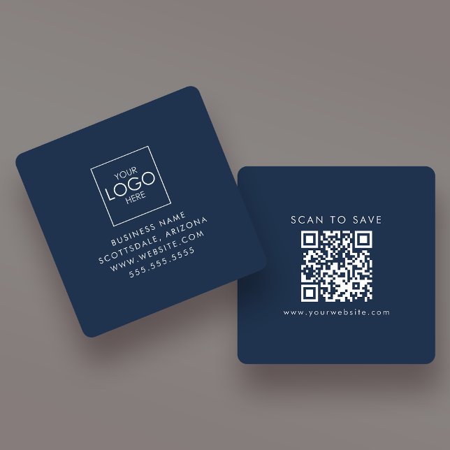 Upload Your Logo QR Code Generator Custom Modern Square Business Card (Creator Uploaded)