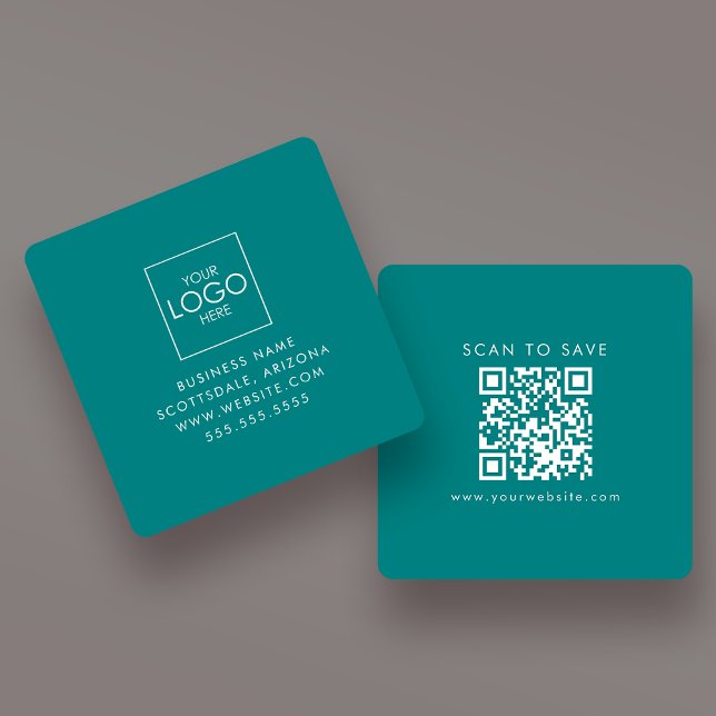 Upload Your Logo QR Code Generator Custom Modern Square Business Card (Creator Uploaded)