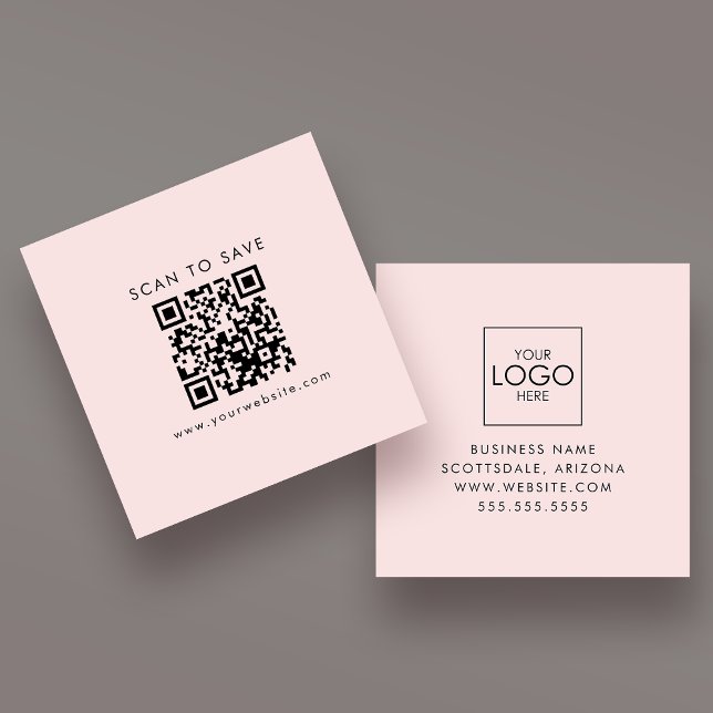 Upload Your Logo QR Code Generator Custom Modern Square Business Card (Creator Uploaded)