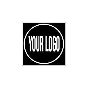 Upload Your Logo Square Round Business Logo Rubber Stamp