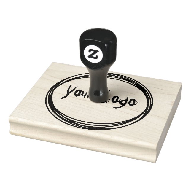 Upload Your Logo,Square Round Business Logo Rubber Stamp (Stamp)