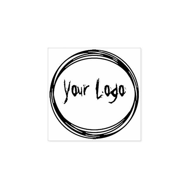 Upload Your Logo,Square Round Business Logo Rubber Stamp (Imprint)