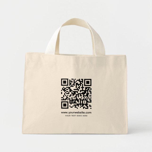 Upload Your Logo Template Website Address QR Code Mini Tote Bag (Front)