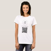 Upload Your Logo Template Womens Modern QR Code T-Shirt (Front Full)