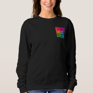 Upload Your Logo to Womens Black Elegant Modern Sweatshirt