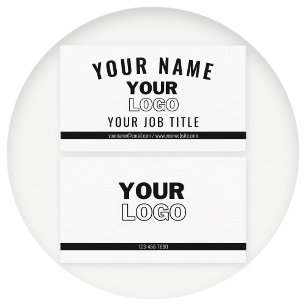 Upload Your Logo White & Black (editable) Business Card