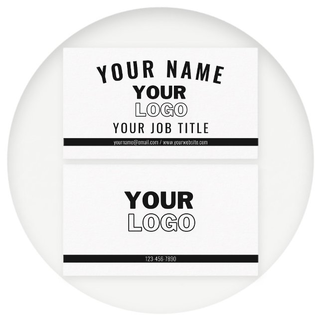 Upload Your Logo | White & Black (editable) Business Card (Creator Uploaded)