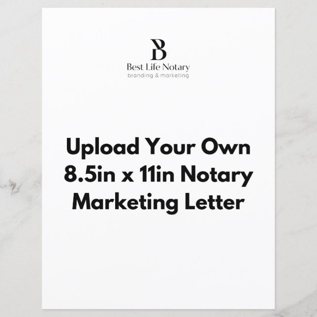 Upload Your Notary Marketing Letter Blank Template (Front)
