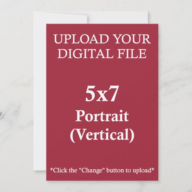 Upload Your Own 5 x 7 Design with Square Edges (Front)