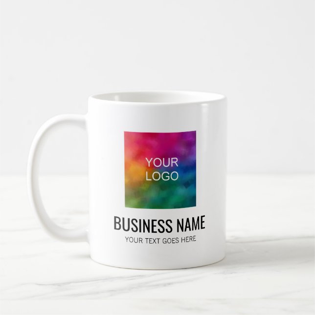 Upload Your Own Business Logo Here Custom Text Coffee Mug (Left)