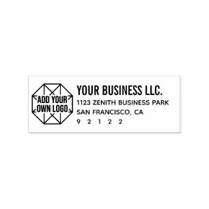 Upload Your Own Business Logo Return Address Rubber Stamp