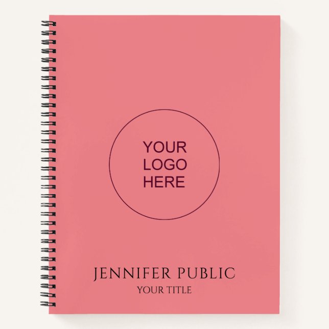 Upload Your Own Company Logo Text Here Notebook (Front)