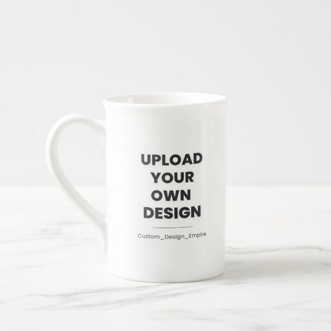 Upload Your Own Design Here | Custom Template Bone China Mug (Left)