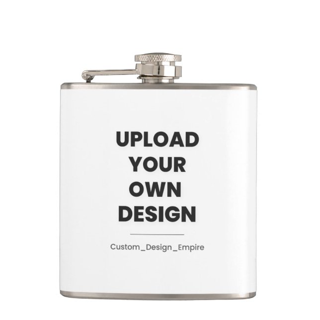 Upload Your Own Design Here | Custom Template Hip Flask (Front)
