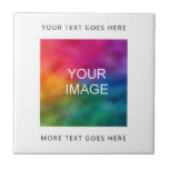 Upload Your Own Logo Or Photo Image Add Text Ceramic Tile<br><div class="desc">Custom Elegant Template Upload Your Own Photo Image Business Company Logo Square Ceramic Tiles.</div>