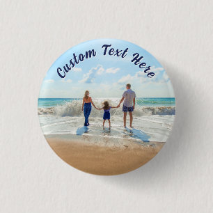 Upload Your Own Photo Button Gift Add Text Name