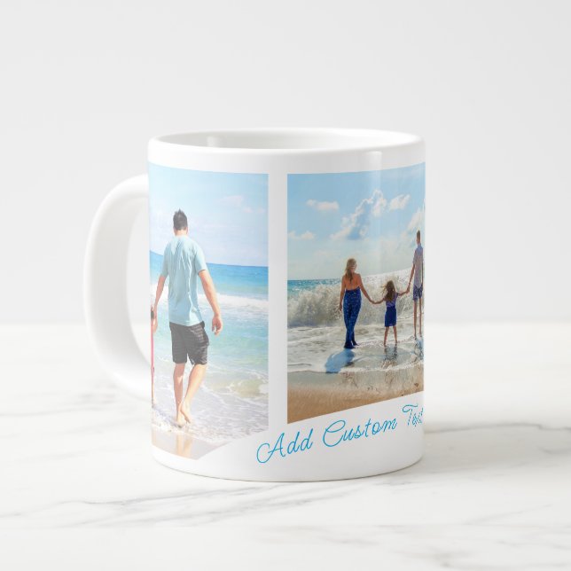 Upload Your Own Photo Collage Mug Gift Add Text (Front Left)