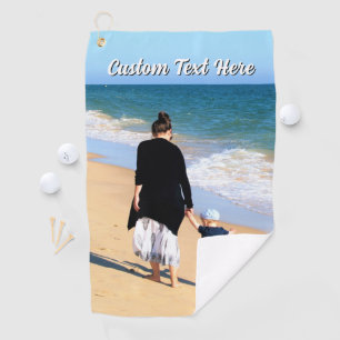 Upload Your Own Photo Golf Towel Gift Custom Text