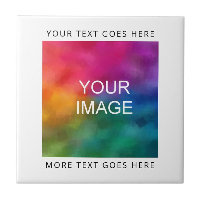 Upload Your Own Photo Image Logo Add Text Ceramic Tile (Front)