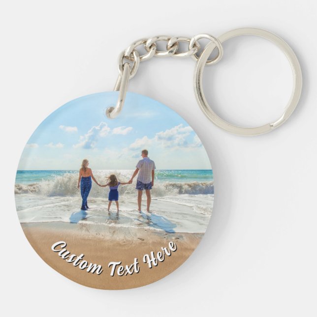 Upload Your Own Photo Keychain Personalised Text (Back)