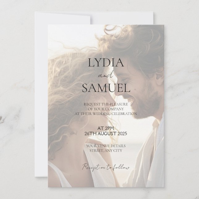 Upload your own photo wedding invitation (Front)