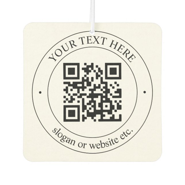 Upload Your Own QR Code & Customisable Text Car Air Freshener (Front)