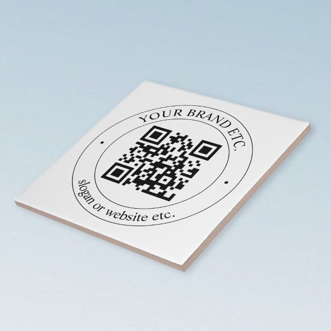Upload Your Own QR Code & Customisable Text Ceramic Tile (Creator Uploaded)