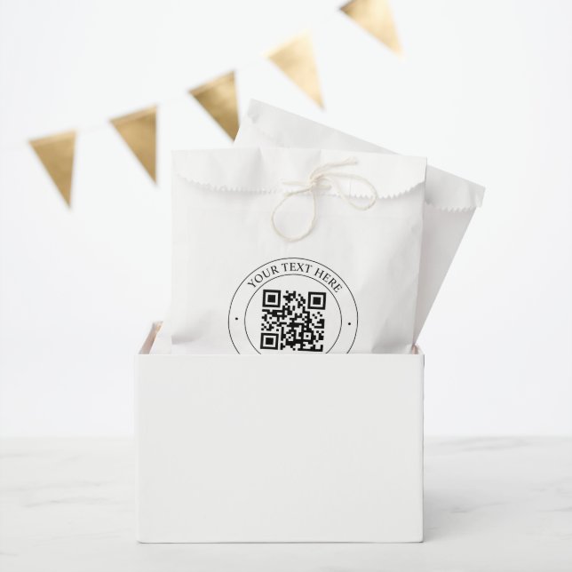 Upload Your Own QR Code & Customisable Text Favour Bag (Party)