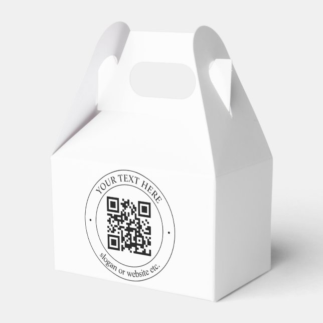 Upload Your Own QR Code & Customisable Text Favour Box (Front Side)
