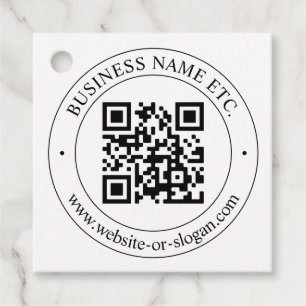 Upload Your Own QR Code & Customisable Text Favour Tags