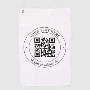 Upload Your Own QR Code & Customisable Text Golf Towel
