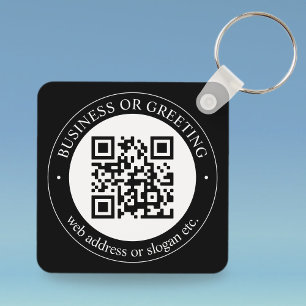 Upload Your Own QR Code & Customisable Text Keycha Key Ring