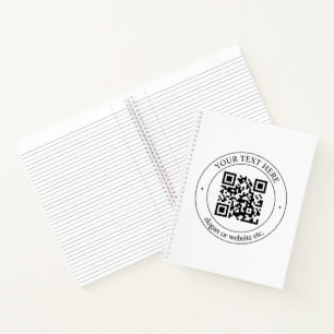 Upload Your Own QR Code & Customisable Text Notebook