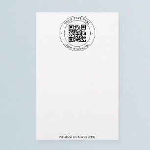 Upload Your Own QR Code & Customisable Text Stationery