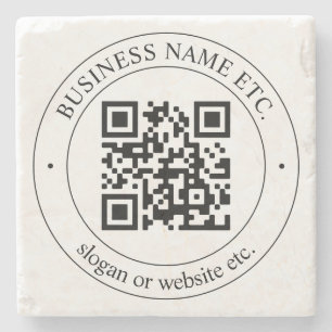 Upload Your Own QR Code & Customisable Text Stone Coaster