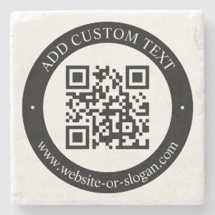 Upload Your Own QR Code & Customisable Text Stone Coaster