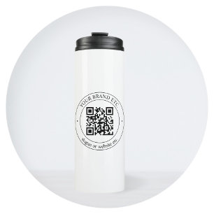 Upload Your Own QR Code & Customisable Text Thermal Tumbler