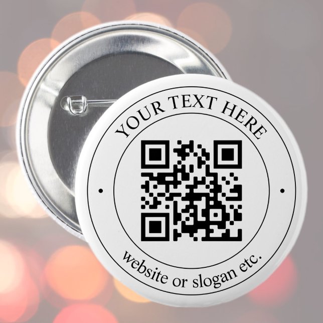 Upload Your Own QR Code & Customizable Text 6 Cm Round Badge (Creator Uploaded)