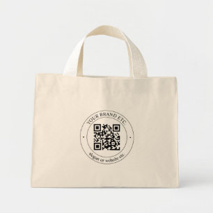 Upload Your Own QR Code & Customizable Text Mini Tote Bag