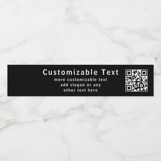 Upload your own QR code & Editable Text Water Bottle Label (Single Label)