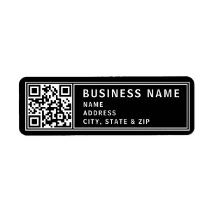 Upload Your Own QR code   Modern Return Address Label