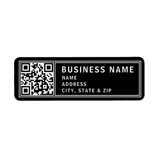 Upload Your Own QR code | Modern Return Address Label (Front)