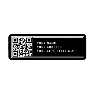 Upload Your Own QR code   Modern Return Address Label