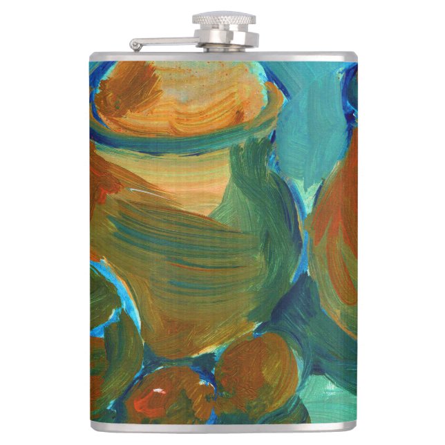 Upload Your Painting | Turn Custom Fine Art to  Hip Flask (Front)