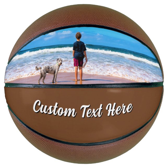 Upload Your Pet Photo Basketball Add Custom Text (Front)